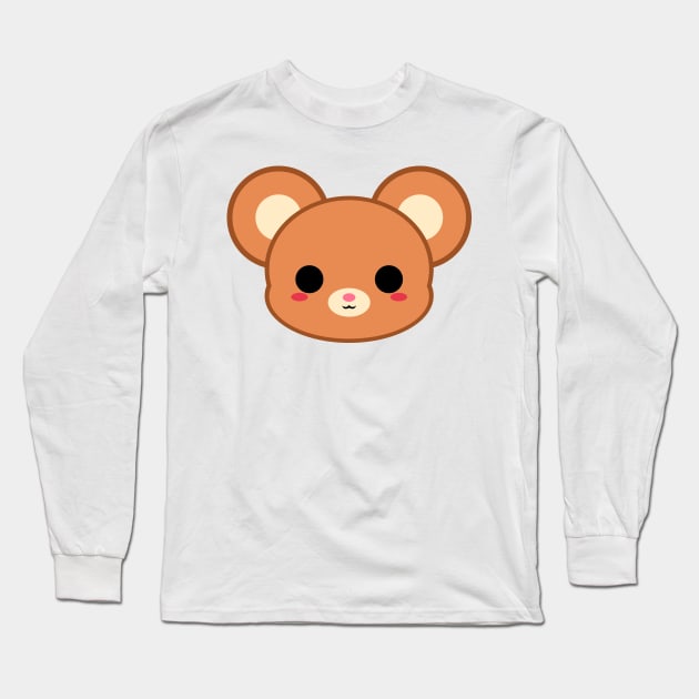 Cute Brown Mouse Long Sleeve T-Shirt by alien3287